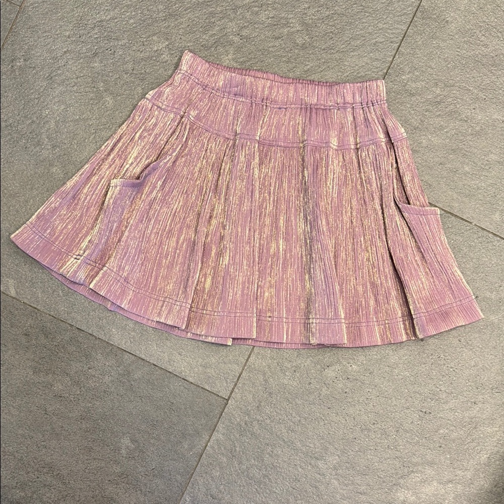 Lavender Pleated Mini Skater Skirt